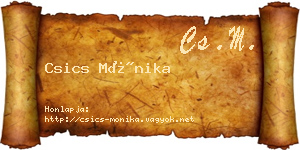 Csics Mónika névjegykártya